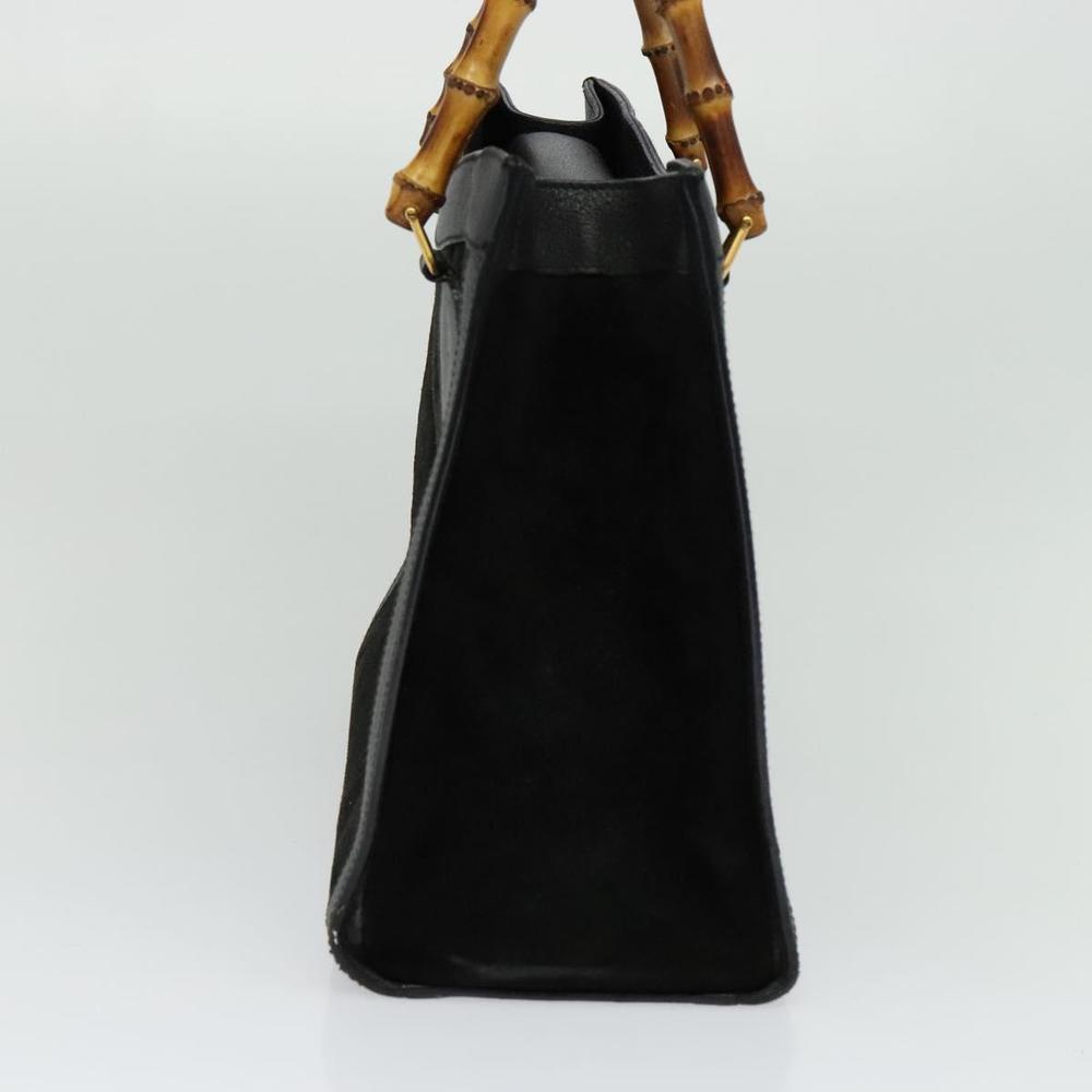 GUCCI Bamboo Hand Bag Suede Black Gold 002 1186 0260 Auth ep8145 - Picture 5 of 16